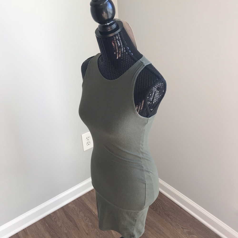 Simple green basic dress